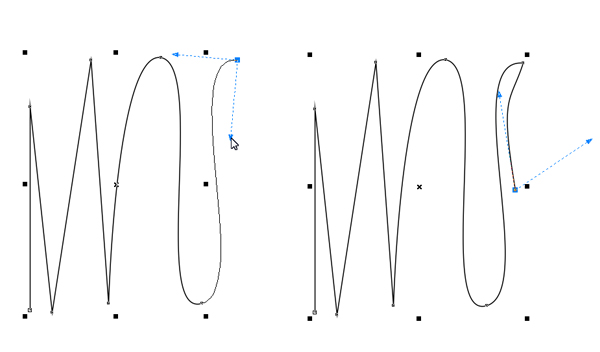 create a corner with bezier tool