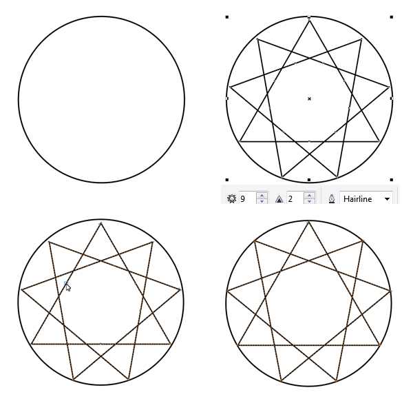 make a sapphire base with the ellipse tool and complex star