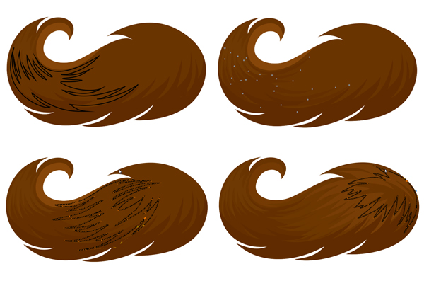 Continue adding hair shapes