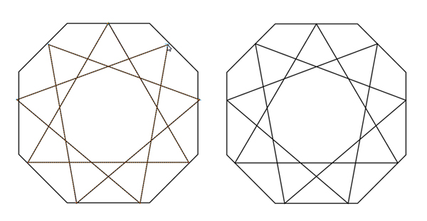 place an even Complex Star in the center of our gem