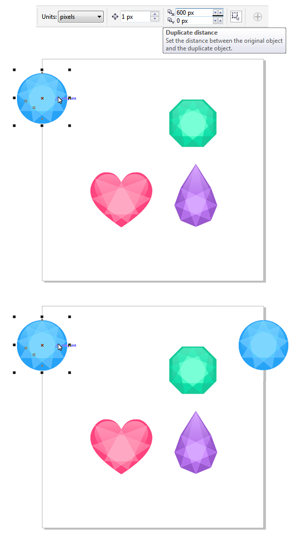 make a square canvas and duplicate the gem