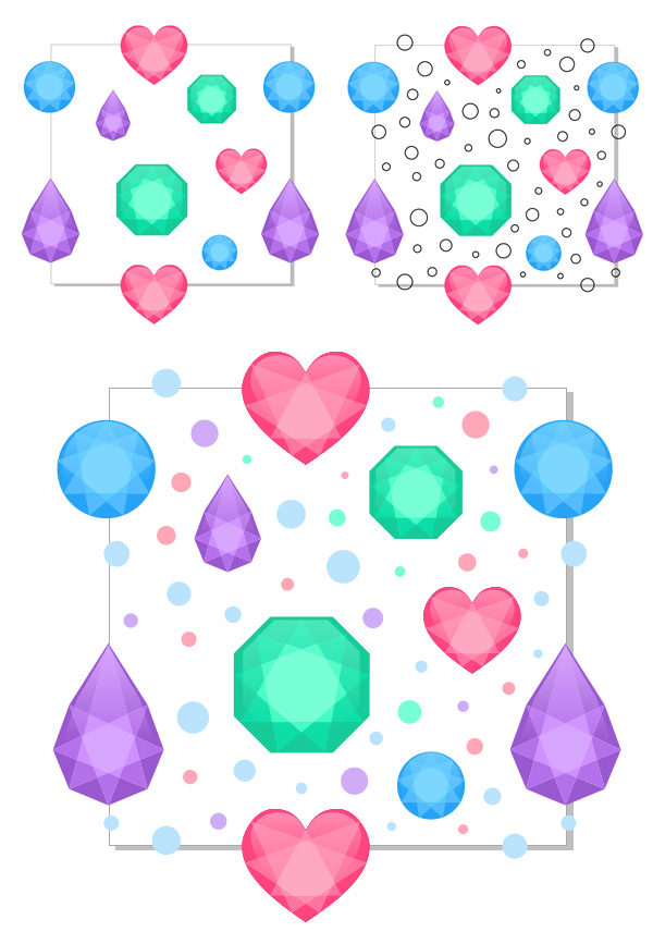 form the pattern and fill blank spaces