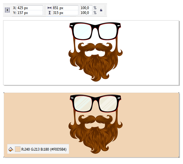 set the page sizes for the cover and create a background