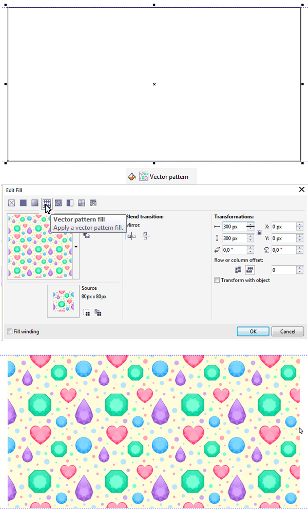 apply our new pattern fill to a shape