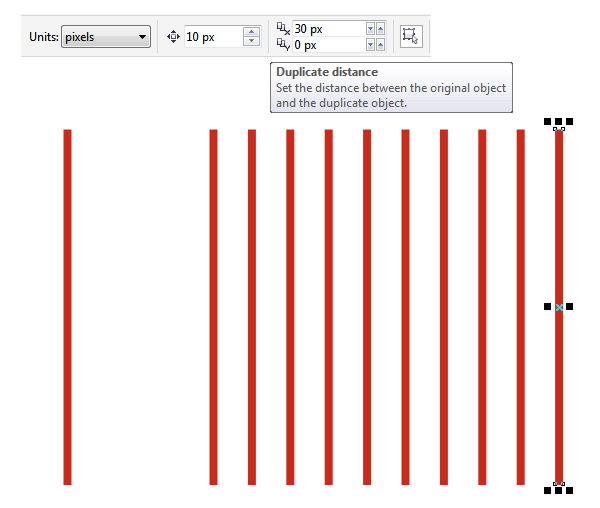 create stripes with duplicate function 1