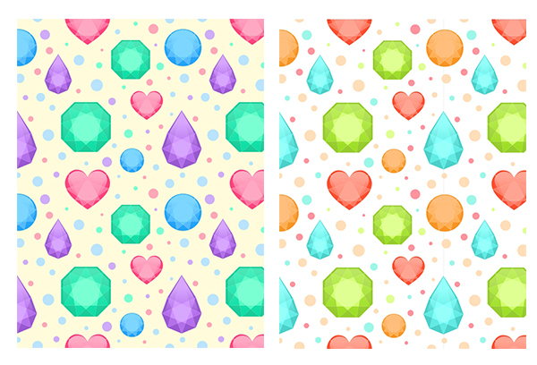 colors variations of the gems pattern
