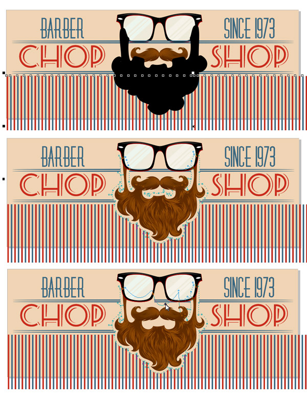 separate the beard from the background stripes
