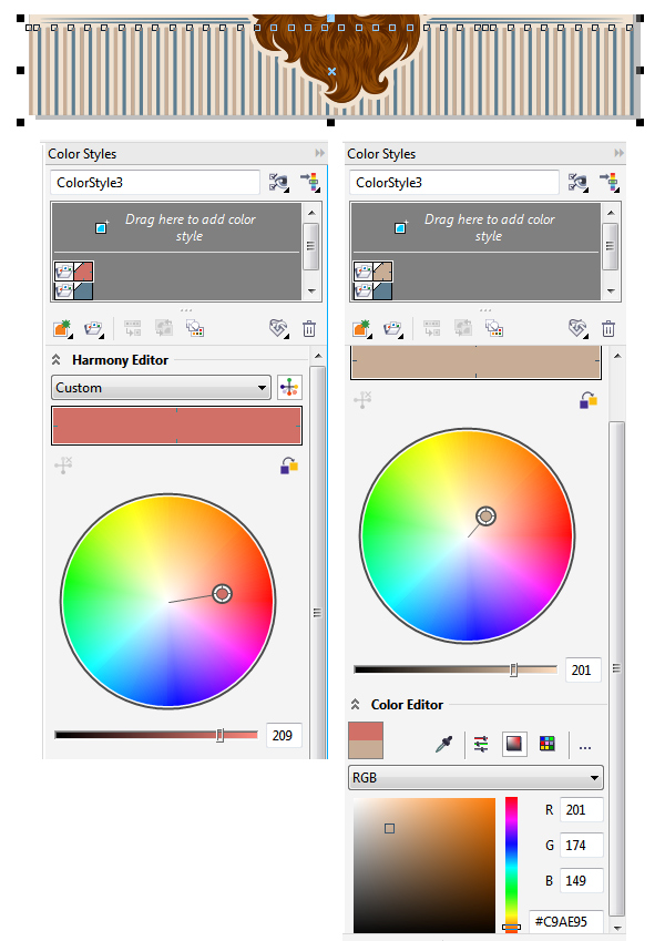 use the Create Color Styles docker to recolor the elements 2