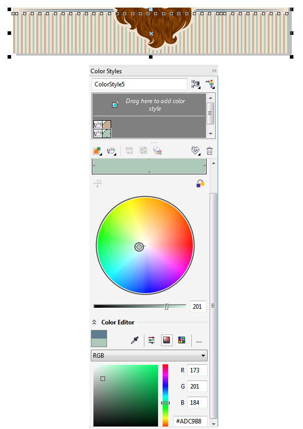 use the Create Color Styles docker to recolor the elements 3