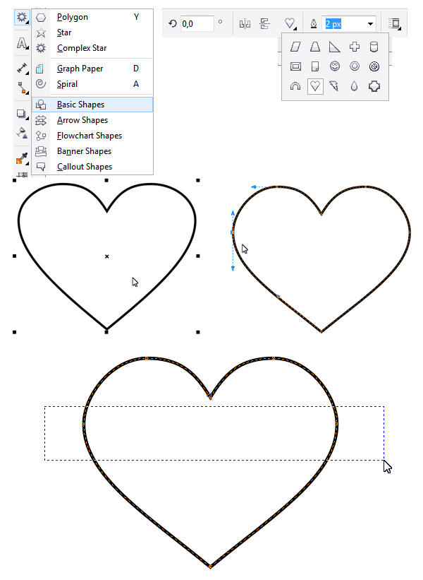 shape the heart base