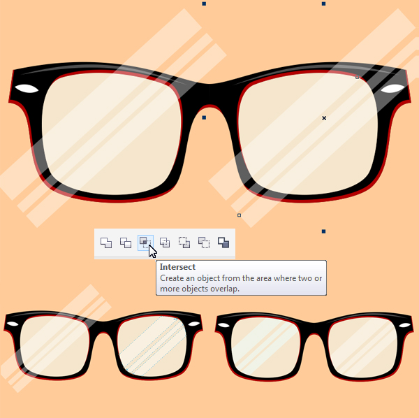use Intersect function to form the highlights