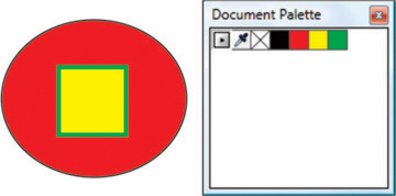 Document Palette - added outline and fill colors