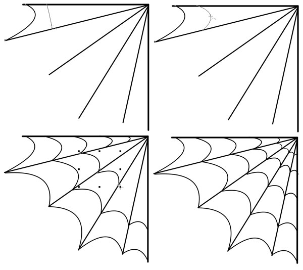 the 3-point curve tool in action