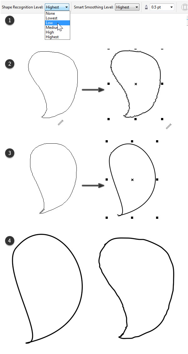 Smart drawing tool in corel draw