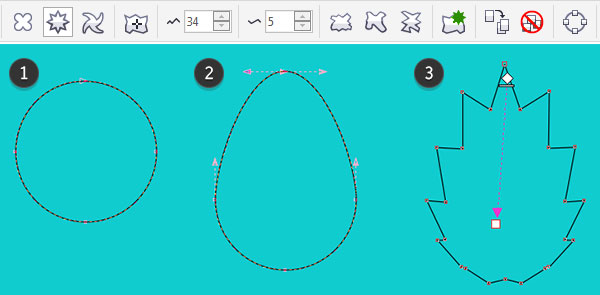 Create a jagged leaf from a circle