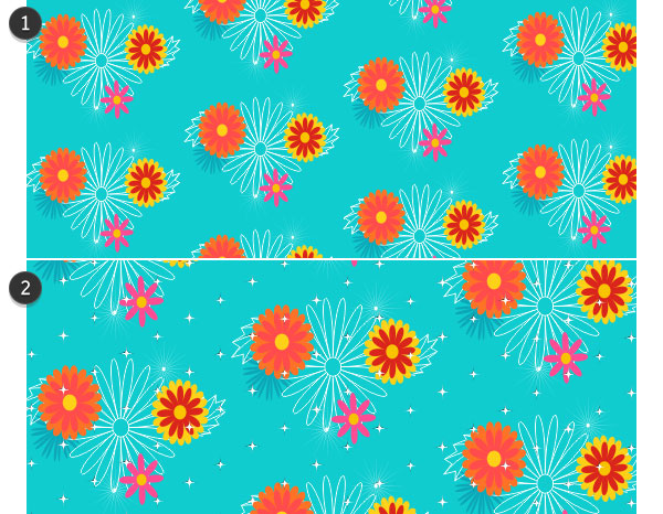 Layer patterns and solid colors for a more complex pattern