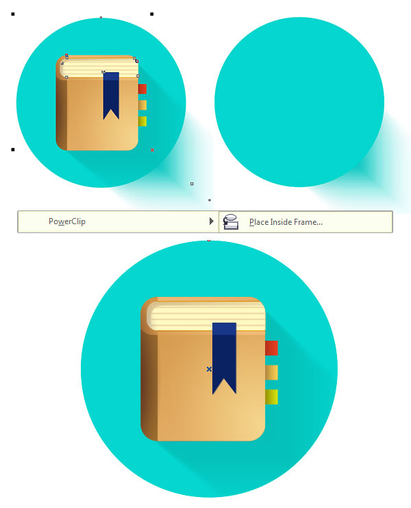 Clip the icon to the circle shape