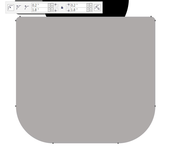 alter the large rectangles corner radii