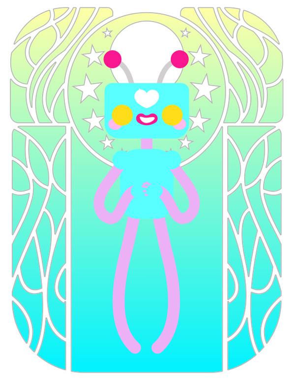 Align the robot to the center of the background