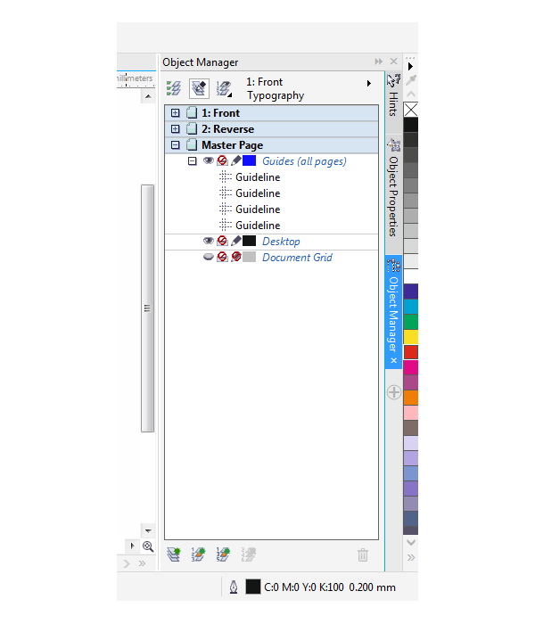 object manager tab