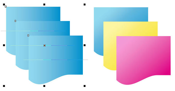 Distribute and recolor objects