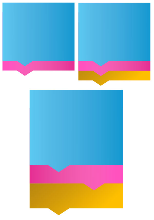 Stack and stagger the callout shapes