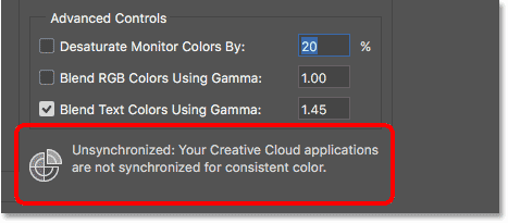 Your Creatuve Cloud applications are not synchronized for consistent color.