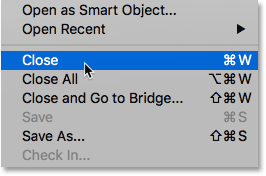 The selected image from Bridge opens in Photoshop.