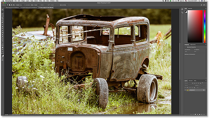 The third image opens in Photoshop.