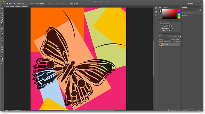 The PNG file opens in Photoshop.