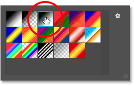 Choosing the Black to White gradient from the Gradient Picker in Photoshop. 