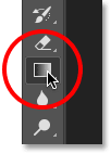 Selecting the Gradient Tool in Photoshop. 