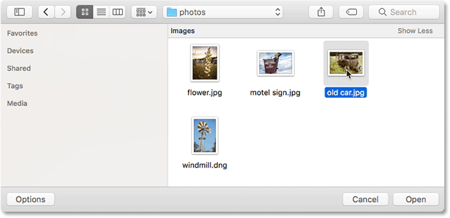 Selecting a thid image.