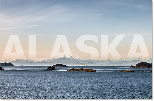 Text blended with an image in Photoshop CC. 