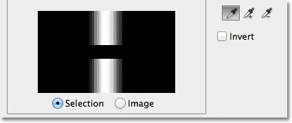 The preview window in the Color Range dialog box. 