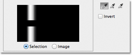 The preview window in the Color Range dialog box. 