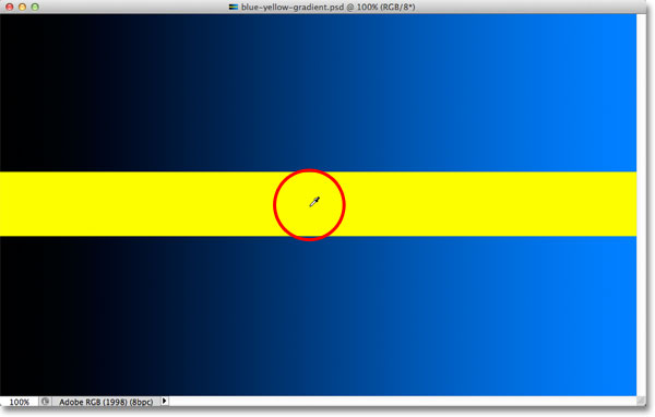 Clicking on the yellow bar. 