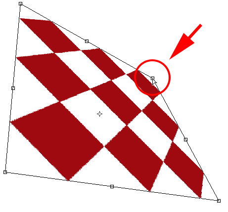 Reshaping the object in Distort mode.