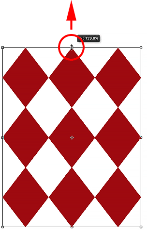 Adjusting the width of the object with Free Transform. 