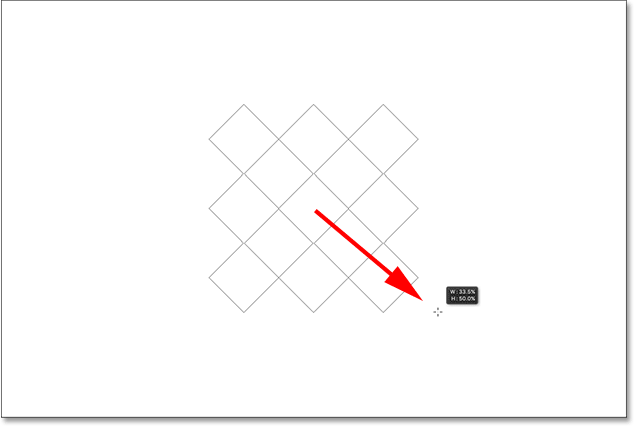 Dragging out a custom shape from the center of the document. 