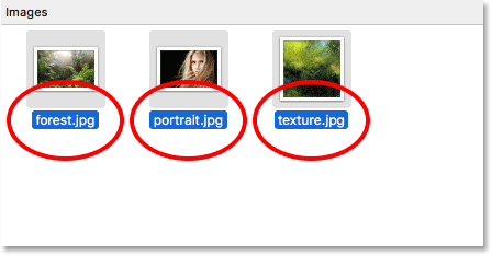 The file names will be used as the layer names.