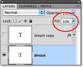 Lowering the Fill value of the layer to 50%.