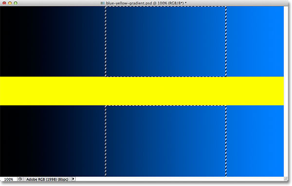 A selection outline appears around the selected part of the gradient. 