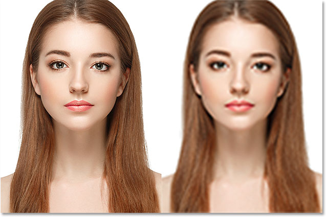A comparison of the Smart Object and pixel version of the image after upscaling.