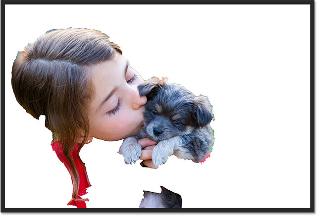 The initial selection created by Focus Area in Photoshop CC 2014. 