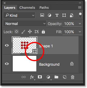 The Layers panel showing the new Shape layer.