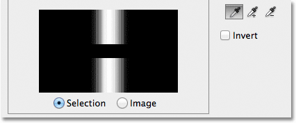 The preview window in the Color Range dialog box. 