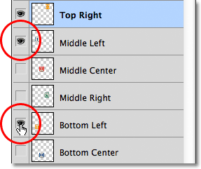 Turning on the Middle Left and Bottom Left layers. 