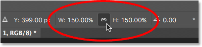 Adjusting the width of the object with Free Transform. 