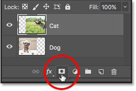 Clicking the Add Layer Mask icon in the Layers panel.
